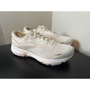 Brooks Ghost 15 Running Shoes Beige khaki Shock Absorbing Sneakers Women's 9.5